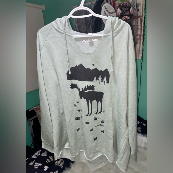 Notch Neck Hoody Moose Spruce - Picture 7 of 10